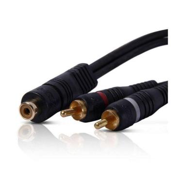 Imagem de Cabo Rca Y 1 Femea 2 Machos 20cm 4mm - Preto