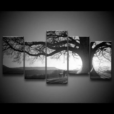 Imagem de Quadro Decorativo 129x63 Sala Quarto Árvore Pb