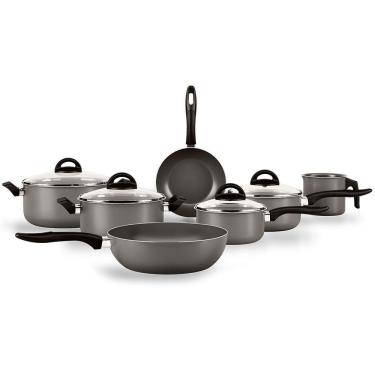 Imagem de Conjunto de Panelas 7 Peças com Tampa de Vidro Chilli Cinza Brinox 7014/105