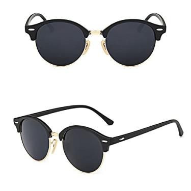 Imagem de Vintage Small Round Sunglasses Woman Retro Sun Glasses Female Fashion Half Frame Driving Shades Oculos De Sol,Black Gray,china
