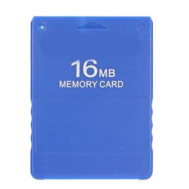 Imagem de Yoidesu Cartão de memória para PS2, cartão de memória de jogo de alta velocidade de 16 MB Plug and Play cartão de dados externo para console de jogos 2 PS2 (azul)