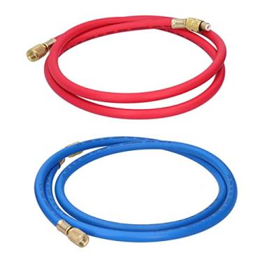 Imagem de Mangueira de ar condicionado refrigerante Mangueira de carregamento de refrigerante Tubo de adição de flúor bom desempenho de vedação(1,5 metros para R410, dois)