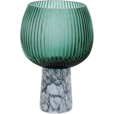 Imagem de BERETTA CENTRO MESA 22x15x15cm VIDRO VERDE COM PÉ