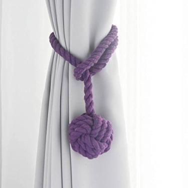 Imagem de Suportes de cortina Simples estilo europeu alça de cortina multicolor borla alça de corda de algodão acessórios de cortina de gancho de poliéster-algodão, H9,2 PCS