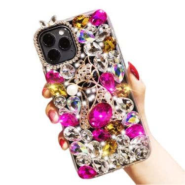 Imagem de ZiEuooo Capa de telefone de strass brilhantes de luxo da moda para Samsung Galaxy S8 S9 S10 Plus Lite 4G 5G Capa protetora Tendência Pop Pedra Preciosa Brilhante PC (Roxo, S9)