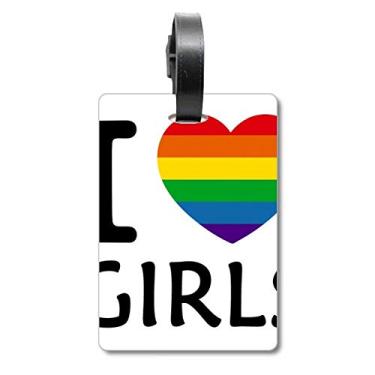 Imagem de Transgênero Bissexuais Coração LGBT Mala Etiqueta Bagagem Cartão Pendurado Etiqueta Scutcheon Etiqueta, Multicolorido.