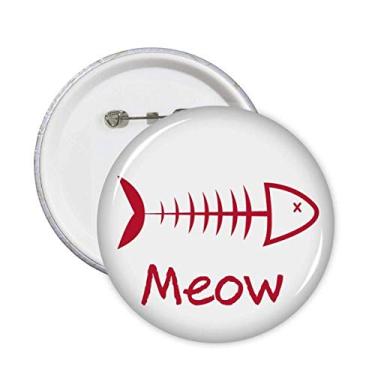 Imagem de Peixe osso Mewing animal desenho animado alfinetes emblema botão decoração acessório 5 peças