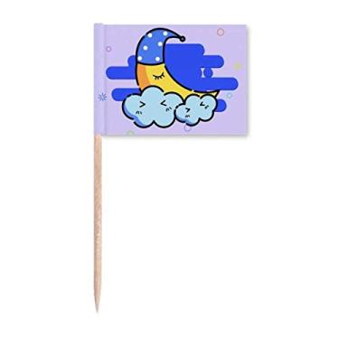 Imagem de Cloudy Twinkle Night Animation Palito de Dente, Bandeiras Marcadoras, Decoração de Festa