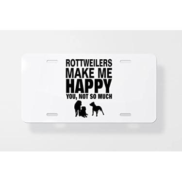 Imagem de Rottweilers Make Me HappyCapa para placa de carro – Capa para placa de carro – Capa para moldura de placa de carro 15 x 30 cm