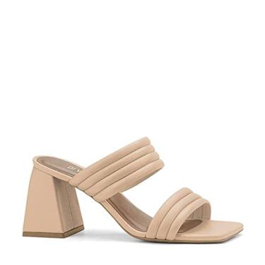 Imagem de TAMANCO FEMININO DI VALENTINI 4741.08680 SALTO GROSSO BLOCO COM 7CM DE ALTURA Cor:Creme;Tamanho:35