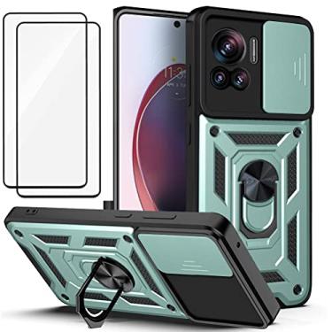 Imagem de Capa Motorola Moto Edge 30 Ultra Case (2 pedaços de filme temperado Protetora) de Câmera Proteção de Tela Metal (verde)