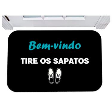 Imagem de Capacho para porta bem vindo tire os sapatos tapete 40x60