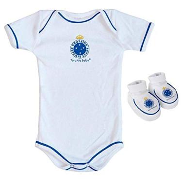 Imagem de Body e Pantufa Cruzeiro Branco Torcida Baby
