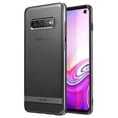 Imagem de SupCase Capa Unicorn Beetle Metro Series projetada para Samsung Galaxy S10 (versão 2019), capa transparente de TPU flexível e macia com linhas galvanizadas elegantes (preto)