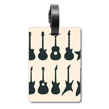 Imagem de Bolsa de viagem para guitarra elétrica, música, vitalidade sonora, etiqueta para cartão de bagagem, etiqueta para pendurar