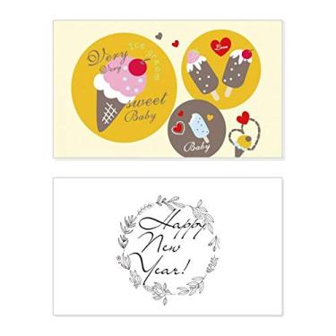 Imagem de Cherry Heart picolé doce sorvete de ano novo festival cartão felicitações mensagem presente