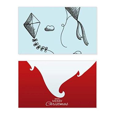 Imagem de Geometria simples pintada à mão, padrão de pipa, feriado, feriado, cartão de felicitações, mensagem de Natal