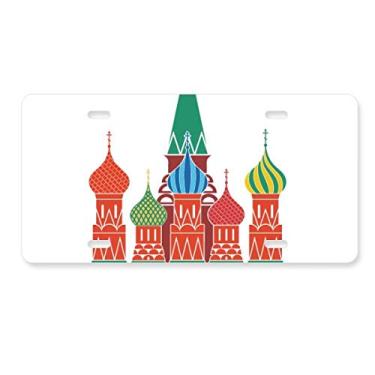 Imagem de DIYthinker Ilustração de placa de licença Catedral da Rússia em aço inoxidável para decoração de placa de carro