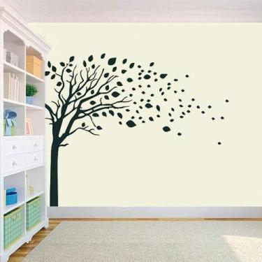 Imagem de Adesivo De Parede Árvore Vento tamanho 160cm x 120cm preto