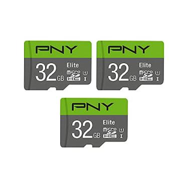 Imagem de PNY 32 GB Elite Class 10 U1 MicroSDHC Cartão de Memória Flash Pacote com 3, 32 GB Pacote com 3