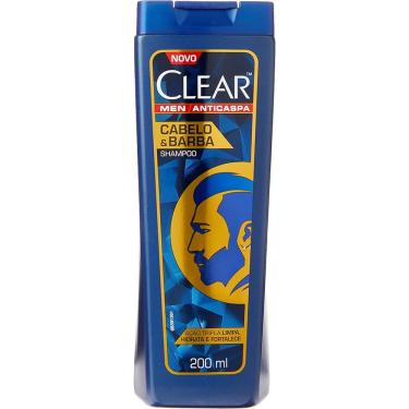 Imagem de Shampoo Clear Men Anticaspa Cabelo e Barba 200ml Com Minerais Oceânicos Cabelos Limpos e Macios Elimina Caspa Recorrente