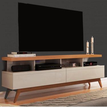 Imagem de Rack para TV até 60 Polegadas Vivare Giga Móveis Off White Marrom
