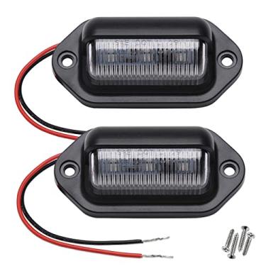 Imagem de 2 peças de luz de placa de licença LED azul, 12V-24V DC impermeável 6-SMD lâmpada de placa de licença lanterna traseira, universal para caminhões, SUV trailer, trailers, barcos como luz de cortesia, luzes de cúpula/carga ou luzes sob o capô