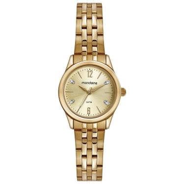 Imagem de Relógio MONDAINE feminino analógico dourado 32587LPMVDE1