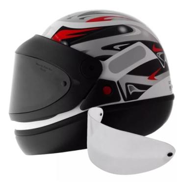 Imagem de Capacete Moto San Marino Automático Grafic Branco Taurus Mais Viseira Fume (58)