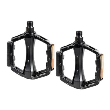Imagem de Fancyes Pedais de bicicleta plataforma pedais de bicicleta resistentes pedais antiderrapantes liga de alumínio oco para bicicletas adultas, bmx, universal, preto
