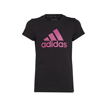 Imagem de Camiseta Adidas Big Logo Essential Juvenil Preta e Rosa