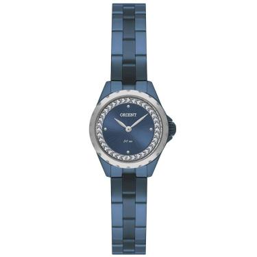 Imagem de Relógio ORIENT feminino analógico azul strass FASS0007 D1DX
