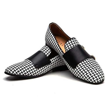 Imagem de JITAI Sapatos masculinos de luxo mocassins pretos de couro sapatos casuais masculinos marca confortável, Preto/05, 10