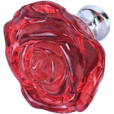 Imagem de Puxadores de armário, puxador de gaveta, puxadores de gaveta pequenos Pacote com 10 puxadores de rosa esculpidos em cristal gaveta guarda-roupa de vidro para chuveiro maçaneta da porta do ar