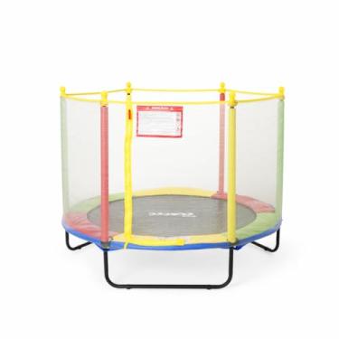 Imagem de Replay Kids Cama Elástica Pula Pula Trampolim 1,52m, Rede e Lona de Salto com Proteção UV, 36 Molas Revestidas em PVC (até 50 kgs), Multicolorida