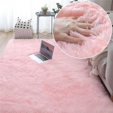 Imagem de Tapete macio e macio verde para sala de estar, tapete grande para áreas peludas, tapete infantil, tapete felpudo para quarto de berçário, tapete rosa, 160 x 200 cm