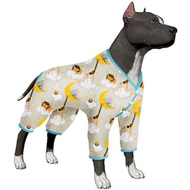 Imagem de LovinPet Dog Onsie Grande - Pijama para cães, camiseta para casacos de cachorro, tecido elástico leve, estampa de selva, proteção UV, pijamas para animais de estimação, pijamas de raças grandes,