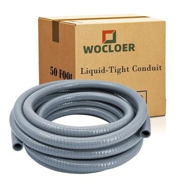 Imagem de Wocloer Conduíte Líquido - Conduíte Elétrico Rígido Líquido Flexível 50 Pés PVC Flexível Não Metálico Líquido Apertado Conduíte 5 cm de Diâmetro