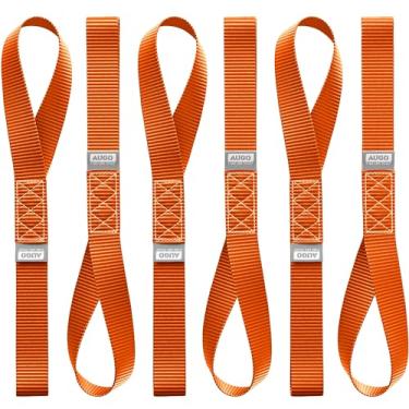 Imagem de AUGO Loops macios resistentes – Pacote com tiras de âncora de amarração de 15 cm x 45 cm para uso com ganchos de catraca – Capacidade de carga de 1,360 kg e resistência à quebra de 4,5 kg – Ótimo para motocicleta, bicicleta, suporte de teto, etc.