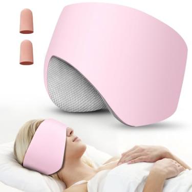 Imagem de Máscara de sono, máscara de olhos para dormir com cabeças ajustáveis, protetores de ouvido para dormir para homens e mulheres, máscara de ouvido 2 em 1 e venda, capa dupla face macia para todas as