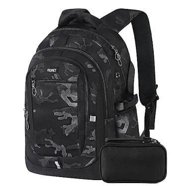 Imagem de Mochila para meninas adolescentes para o ensino fundamental, médio, ensino médio, crianças, casual, laptop, conjunto de mochila USB, Preto-C, Large