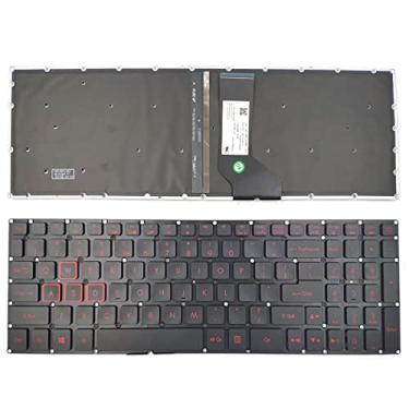 Imagem de LXDDP Teclado de substituição para laptop US Layout vermelho retroiluminado para Acer Nitro 5 AN515-41 AN515-42 AN515 AN515-51 AN515-52 AN515-53 N16C7 N17c1 AN515-51-705, preto