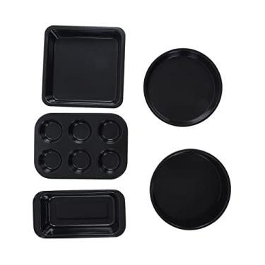 Imagem de Conjunto de Assadeiras Profissionais de Aço Carbono de Alta Dureza Fácil de Limpar para Cozinha Doméstica (Preto)