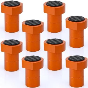 Imagem de Pacote com 8 braçadeiras antiderrapantes para cães de banco de alumínio de 1,9 cm para bancada MFT, marcenaria e projetos DIY (laranja de 19 mm)