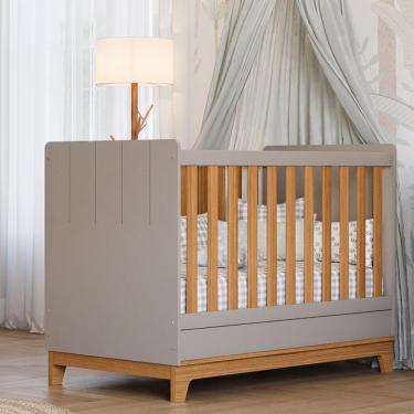 Imagem de Berço Mini Cama MDF Americano Liza Permobili - Fendi/Nature