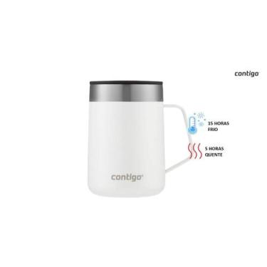 Imagem de Caneca Termica Inox Contigo 414 Ml Parede Dupla Com Tampa E Alça- Bran