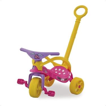 Imagem de Triciclo com Empurrador e Proteção Minnie Xalingo Rosa