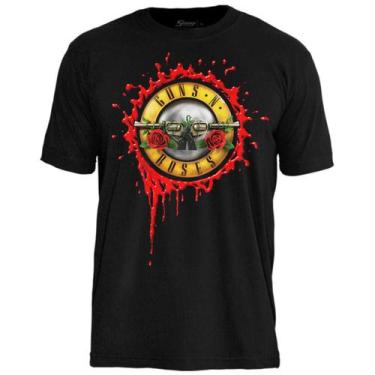 Imagem de Camiseta Plus Size Guns N' Roses Gn' R Bloody Bullet Oficial Stamp