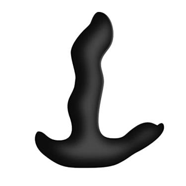 Imagem de facingup Vibrador de próstata forte choque instantâneo orgasmo anal casal flertando masturbador sexo adulto divertido plugue anal, preto