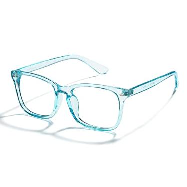 Imagem de Cyxus Óculos de bloqueio de luz azul para computador Nerd Candy Glasses para homens e mulheres, óculos anti-tensão ocular, dores de cabeça UV para telas digitais, azul claro cristal
